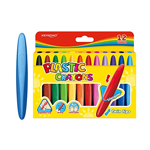 Keyroad Wachsmalkreiden Wachsmalstifte/Twin Tips/Dreieckig - 12 Stück/Mischfarben/Komfortabel Handflächengriff Zeichenstift für Kleinkinder und Kinder Sicher und Nicht Toxisch/Kindersicher, KR971802 Keyroad Wachsmalkreiden Wachsmalstifte/Twin Tips/Dreieckig - 12 Stück/Mischfarben/Komfortabel Handflächengriff Zeichenstift für Kleinkinder und Kinder Sicher und Nicht Toxisch/Kindersicher, KR971802 von Keyroad