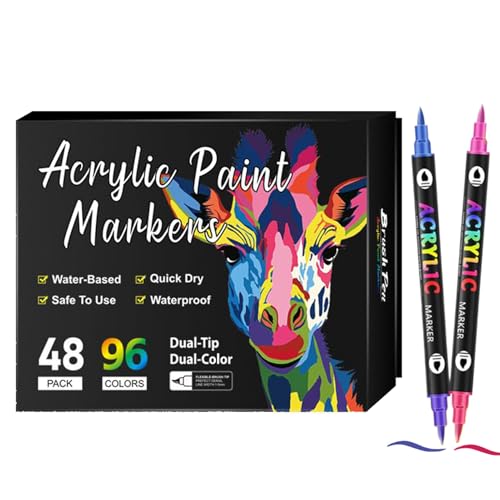 Keyubria Acryl Marker Set | Wasserdichte Keramik Malstifte Kollektion,Permanente Bastelmarker Zeichenwerkzeuge Für Stein Stoff Papier Keyubria Acryl Marker Set | Wasserdichte Keramik Malstifte Kollektion,Permanente Bastelmarker Zeichenwerkzeuge Für Stein Stoff Papier von Keyubria