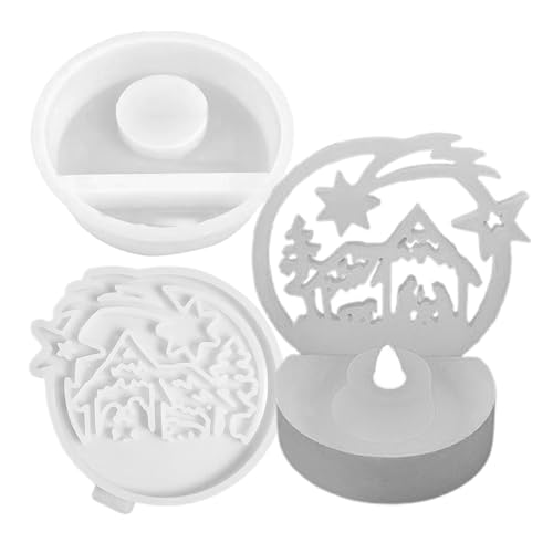 Krippe Silikon Gießform, Weihnachtskrippe Silikonform Mit Sockel, Krippe Silikonformen Gießformen Kerzenhalter Krippe Set Giessformen Zum Gießen Für Tischdekorationen Handwerk Heimdekoration Krippe Silikon Gießform, Weihnachtskrippe Silikonform Mit Sockel, Krippe Silikonformen Gießformen Kerzenhalter Krippe Set Giessformen Zum Gießen Für Tischdekorationen Handwerk Heimdekoration von Keyubria