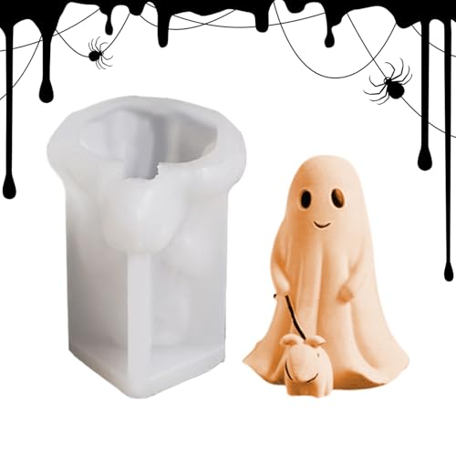 Silikonformen Gießformen Geist, 8.6x8.2x6.8cm Halloween Ghost Kerzen Formen Silikon, Kerzenformen zum Gießen, 3DGeister Silikonformen für Kerzenherstellung Harz Aromatherapie Gips wachses Ton Handwerk von Keyubria