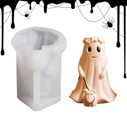 Silikonformen Gießformen Geist, 8.6x8.2x6.8cm Halloween Ghost Kerzen Formen Silikon, Kerzenformen zum Gießen, 3DGeister Silikonformen für Kerzenherstellung Harz Aromatherapie Gips wachses Ton Handwerk von Keyubria