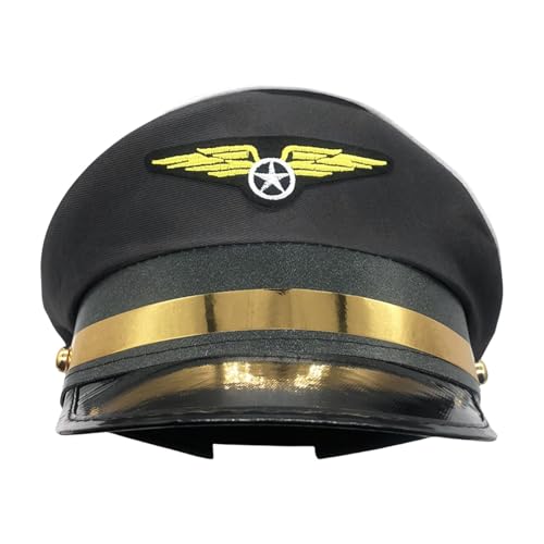 [Kezvmhy] Pilotenhut - Flugzeug Halloween Kostüm Kappe, Fluggesellschaft Mottoparty Pilotenhut Flugzeug Kostüm Hut Matrosenhut Kappe für Halloween Kostüm Zubehör von Kezvmhy