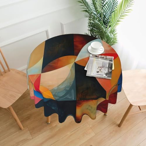 Abstrakte geometrische Tischdecke, Tischdecke, Dekoration, Küche, Esszimmer, Buffet, Partys, Camping, 152,4 cm Abstrakte geometrische Tischdecke, Tischdecke, Dekoration, Küche, Esszimmer, Buffet, Partys, Camping, 152,4 cm von Kfjghhl