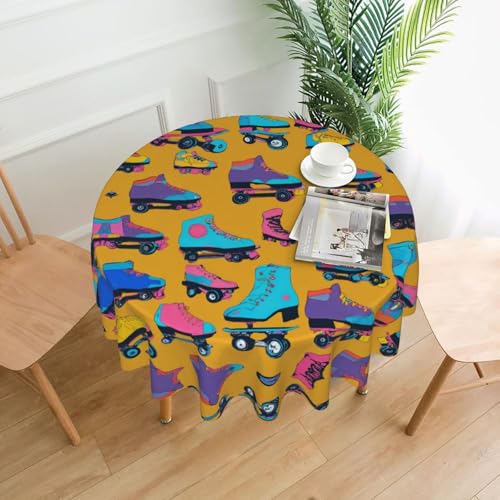 Bunte Rollschuh-Tischdecke, 152,4 cm, Dekoration, Küche, Esszimmer, Buffet, Partys, Camping Bunte Rollschuh-Tischdecke, 152,4 cm, Dekoration, Küche, Esszimmer, Buffet, Partys, Camping von Kfjghhl