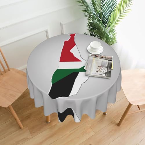 Map01 Tischdecke mit Flagge von Palästina, 152,4 cm, Dekoration, Küche, Esszimmer, Buffet, Partys, Camping von Kfjghhl