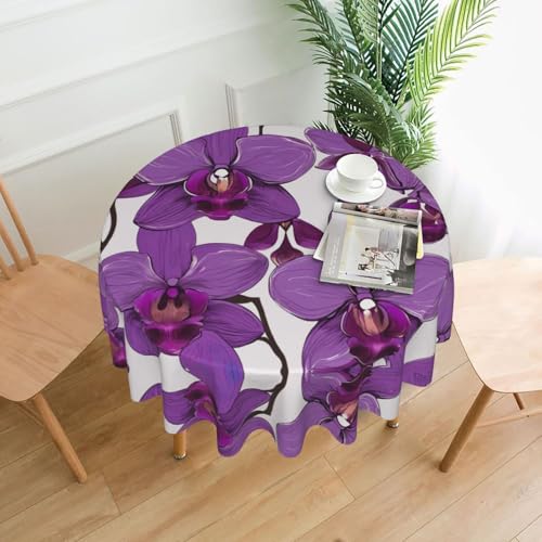 Purple Orchid Design01 Tischdecke, Tischdecke, Dekoration, Küche, Esszimmer, Buffet, Partys, Camping, 152,4 cm, Violett Purple Orchid Design01 Tischdecke, Tischdecke, Dekoration, Küche, Esszimmer, Buffet, Partys, Camping, 152,4 cm, Violett von Kfjghhl
