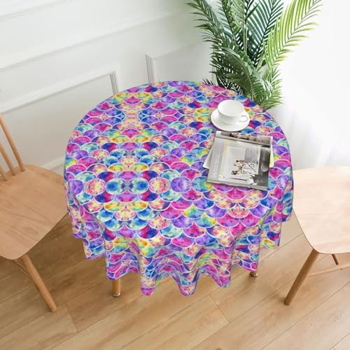 Schöne Regenbogenfarben, Meerjungfrauen-Tischdecke, 152,4 cm, Dekoration, Küche, Esszimmer, Buffet, Partys, Camping Schöne Regenbogenfarben, Meerjungfrauen-Tischdecke, 152,4 cm, Dekoration, Küche, Esszimmer, Buffet, Partys, Camping von Kfjghhl