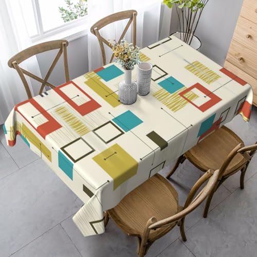 Tischdecke, waschbar, quadratisch, knitterfrei, antimadierend, für Küche, Esszimmer von Kfjghhl