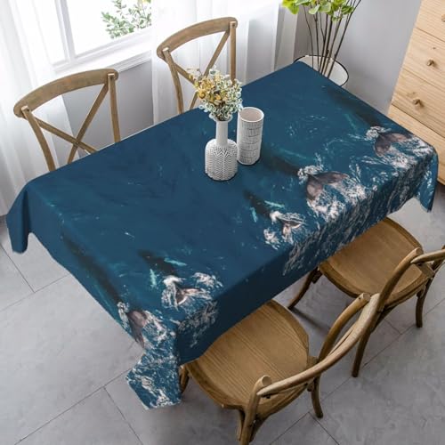 Tischdecke, waschbar, quadratisch, knitterfrei, antimadierend, für Küche, Esszimmer von Kfjghhl