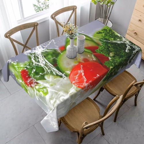 Tischdecke, waschbar, quadratisch, knitterfrei, antimadierend, für Küche, Esszimmer von Kfjghhl