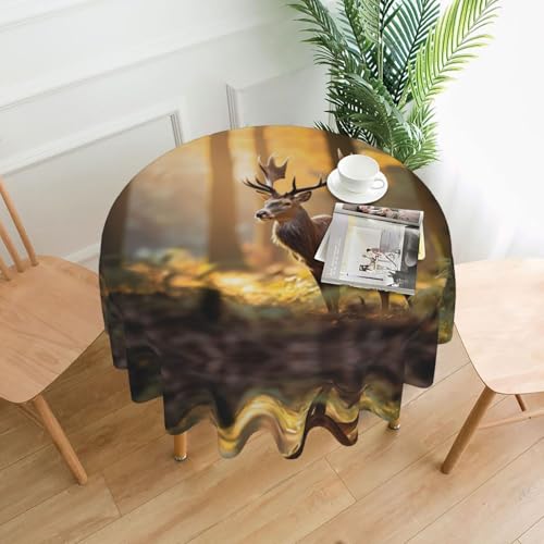 Tischdecke mit Hirschgeweih im Freien, 152,4 cm, Dekoration, Küche, Esszimmer, Buffet, Partys, Camping Tischdecke mit Hirschgeweih im Freien, 152,4 cm, Dekoration, Küche, Esszimmer, Buffet, Partys, Camping von Kfjghhl