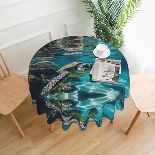 Tischdecke mit Schwimmschildkröte, 152,4 cm, Dekoration, Küche, Esszimmer, Buffet, Partys, Camping von Kfjghhl