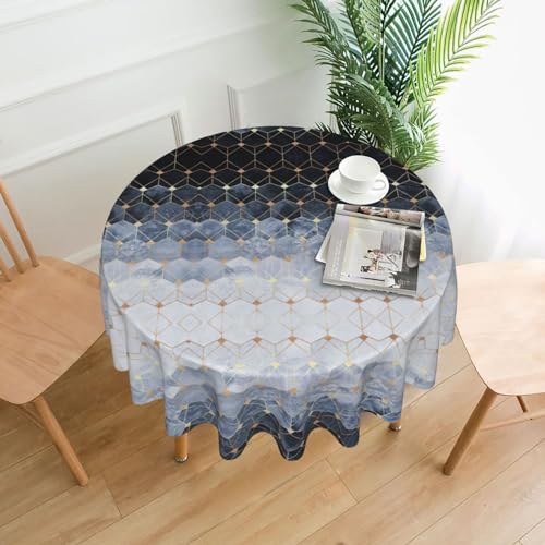 Tischdecke mit blauen Sechsecken und Diamanten, 152,4 cm, Dekoration, Küche, Esszimmer, Buffet, Partys, Camping Tischdecke mit blauen Sechsecken und Diamanten, 152,4 cm, Dekoration, Küche, Esszimmer, Buffet, Partys, Camping von Kfjghhl