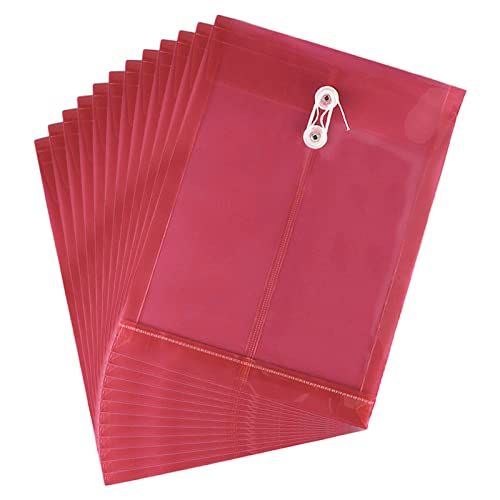 12pcs Dateiordner Mit String Sperren Büro Dateibeutel Wasserdichtes PP Datei Brieftasche Löschen Sie Dokumentordner Für Erwachsenenbüro von Kfwfuaee