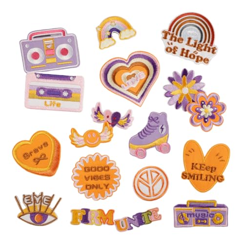 18 Stück Blumen Bügelbilder Applikation Patches Roller Skates Reparatur Flicken Lautsprecher Stickerei Patches für Jeans 18 Stück Blumen Bügelbilder Applikation Patches Roller Skates Reparatur Flicken Lautsprecher Stickerei Patches für Jeans von Kfwfuaee