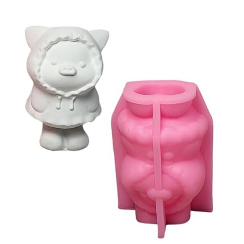 Handgemachte Silikonform mit Cartoon-Tiermotiv, Gipsform aus Epoxidharz, 3D-Schwein Gipsform von Kfwfuaee