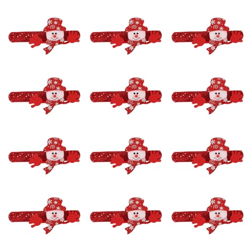 Kfwfuaee 12 x Weihnachts-Armbänder für Kinder und Erwachsene, Weihnachtsfeierzubehör, Strumpffüller, Weihnachtsmann-Armbänder von Kfwfuaee