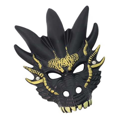 Kfwfuaee Drachenkopf-Vollgesichts-Halloween-Tier-Maskerade-Dekoration für Damen und Herren, Halloween, Cosplay, Party von Kfwfuaee