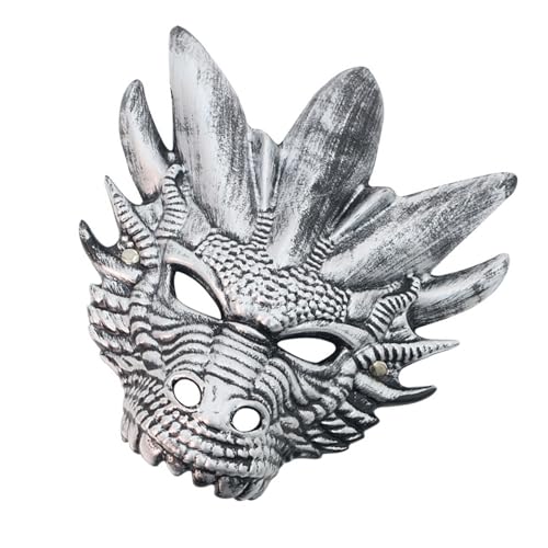 Kfwfuaee Drachenkopf-Vollgesichts-Halloween-Tier-Maskerade-Dekoration für Damen und Herren, Halloween, Cosplay, Party von Kfwfuaee