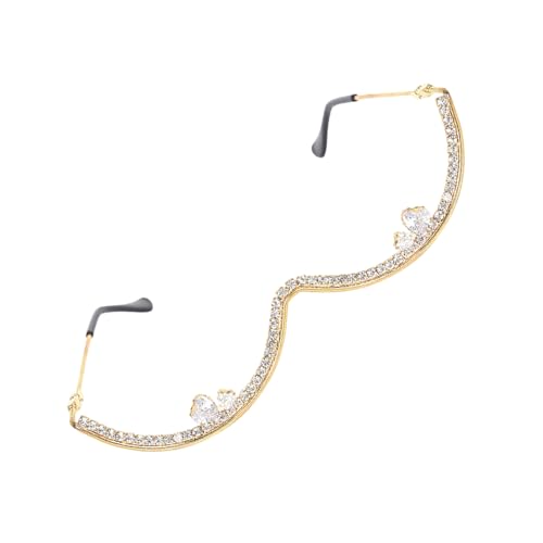 Kfwfuaee Glitzernde Metall-Brillen, verzierte Strasssteine, modisches Kostümzubehör für Cosplayer und Trendsetter, Bedazzled Eyewear von Kfwfuaee
