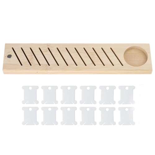 Kfwfuaee Holzgewindeplattenlagerhalter Mit Nähstiftkissen Enthalten 12 Pcs Stickereien Wickler Plastikfadenplatte von Kfwfuaee
