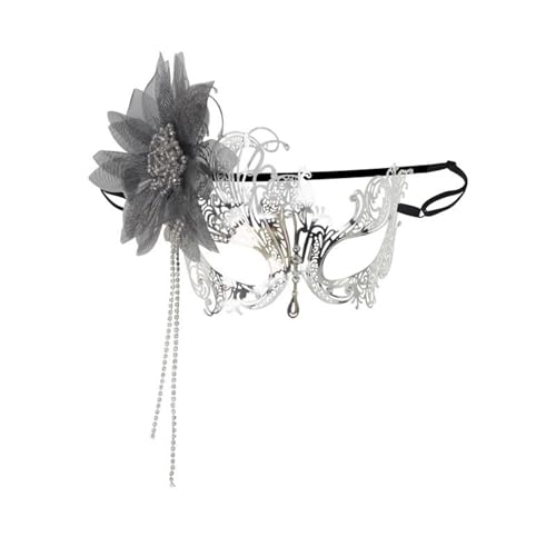 Kfwfuaee Metall-Maskerade, Blume, Strasssteine, Maskerade, halbes Gesicht, für Damen, Halloween, Cosplay, Abschlussball, Schwarz Kfwfuaee Metall-Maskerade, Blume, Strasssteine, Maskerade, halbes Gesicht, für Damen, Halloween, Cosplay, Abschlussball, Schwarz von Kfwfuaee