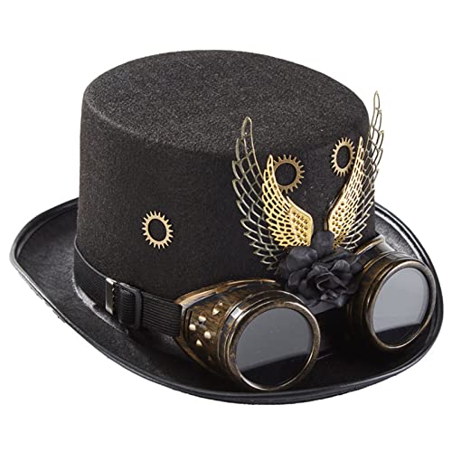 [Kfwfuaeee] Vintage-Flügel-Brille, Motorradbrille, viktorianischer Hut, Karneval, Outdoor-Aktivitäten, Steampunk Performance-Brille, Retro-Industrieoberteil von Kfwfuaee