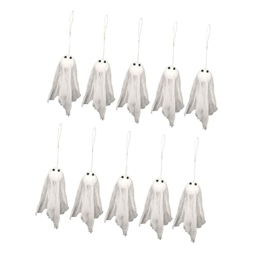 Kleine hängende Geisterbilder mit weißem Kriechtuch und schwarzen Augen für Halloween-Party-Dekorationen, Halloween-Behänge, Ornament, hängende geisterhafte Dekorationen von Kfwfuaee