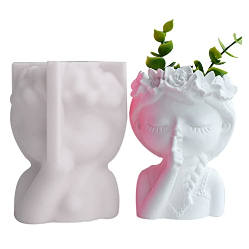 Niedliche Garland Mädchen Silikon Blumenpot Schimmel Keramik Ton Handwerk Form Epoxidharz Beton Schimmel von Kfwfuaee