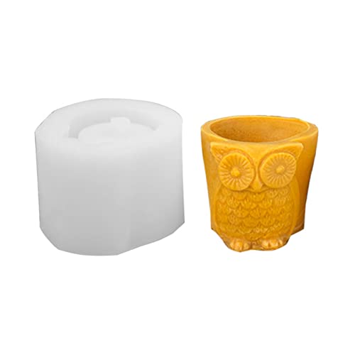 Owl Candlestick Kristall Epoxidharz Formstifthalter Kerzenhalter Zement Topf Pflanzer Silikonform Handwerksform Schimmel von Kfwfuaee