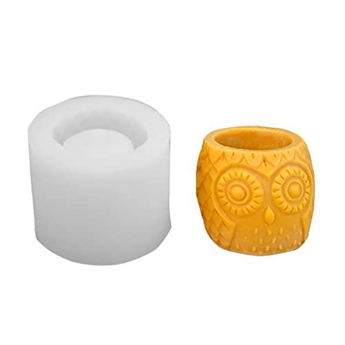 Owl Candlestick Kristall Epoxidharz Formstifthalter Kerzenhalter Zement Topf Pflanzer Silikonform Handwerksform Schimmel von Kfwfuaee