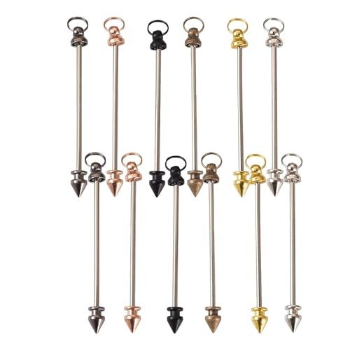 Packung Von 12 Blanking Metall Schlüsselbundstange Für Perlen Und Handwerksprojekt 6Color Schlüsselbundstange Für Perlenschlüsselkäse Machen Metallschlüsselkette von Kfwfuaee