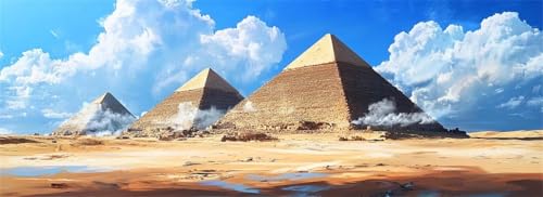 Malen Nach Zahlen Ägypten Malen Nach Zahlen Erwachsene Pyramide, 75x225 cm XXL Groß Acrylfarben Ölgemälde, DIY Malen Nach Zahlen Kinder Anfänger Set Bastelset für Wand Dekor (Ohne Rahmen) -H678 von Kggyele
