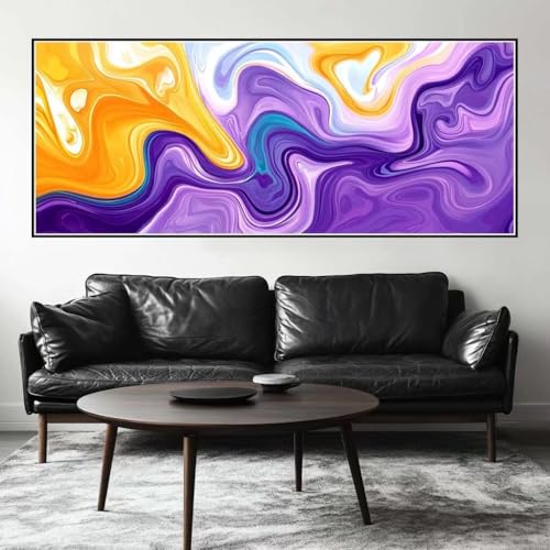 Malen Nach Zahlen Abstrakt Malen Nach Zahlen Erwachsene Fluss, 225 X 90 cm XXL Groß Acrylfarben Ölgemälde, DIY Malen Nach Zahlen Kinder Anfänger Paint by Numbers Set für Wand Dekor (Ohne Rahmen) -H200 von Kggyele