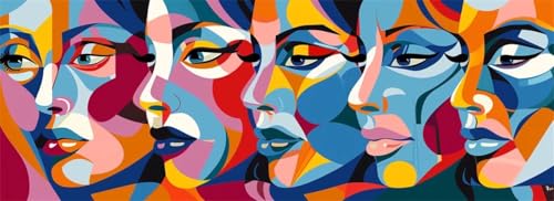 Malen Nach Zahlen Abstrakt Malen Nach Zahlen Erwachsene Gesicht, 85x255 cm XXL Groß Acrylfarben Ölgemälde, DIY Malen Nach Zahlen Kinder Anfänger Set Bastelset für Wand Dekor (Ohne Rahmen) -H700 von Kggyele