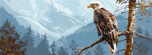 Malen Nach Zahlen Adler Malen Nach Zahlen Erwachsene Wald, 85x255 cm XXL Groß Acrylfarben Ölgemälde, DIY Malen Nach Zahlen Kinder Anfänger Paint by Numbers Set für Wand Dekor (Ohne Rahmen) -H710 von Kggyele