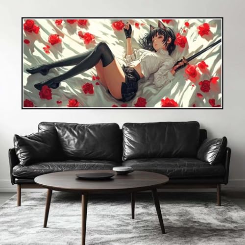 Malen Nach Zahlen Anime Malen Nach Zahlen Erwachsene Fee, 110 X 55 cm XXL Groß Acrylfarben Ölgemälde, DIY Malen Nach Zahlen Kinder Anfänger Paint by Numbers Adult Set für Wand Dekor (Ohne Rahmen)-H617 von Kggyele