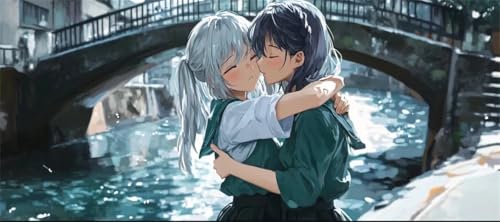 Malen Nach Zahlen Anime Malen Nach Zahlen Erwachsene Paar, 130 X 65 cm XXL Groß Acrylfarben Ölgemälde, DIY Malen Nach Zahlen Kinder Anfänger Paint by Numbers Set für Wand Dekor (Ohne Rahmen) -H149 von Kggyele