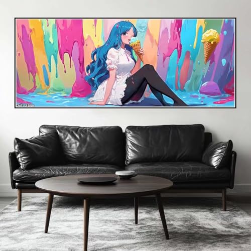 Malen Nach Zahlen Anime Malen Nach Zahlen Erwachsene Schönheit, 150 X 60 cm XXL Groß Acrylfarben Ölgemälde, DIY Malen Nach Zahlen Kinder Anfänger Paint by Numbers Set für Wand Dekor (Ohne Rahmen)-H857 von Kggyele