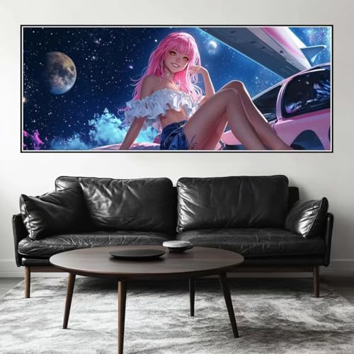 Malen Nach Zahlen Anime Malen Nach Zahlen Erwachsene Schönheit, 200 X 80 cm XXL Groß Acrylfarben Ölgemälde, DIY Malen Nach Zahlen Kinder Anfänger Paint by Numbers Set für Wand Dekor (Ohne Rahmen)-H844 von Kggyele