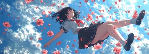 Malen Nach Zahlen Anime Malen Nach Zahlen Erwachsene Schönheit, 45x135 cm XXL Groß Acrylfarben Ölgemälde, DIY Malen Nach Zahlen Kinder Anfänger Paint by Numbers Set für Wand Dekor (Ohne Rahmen)-H563 von Kggyele