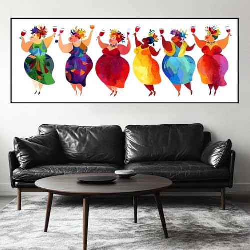 Malen Nach Zahlen Aquarell Malen Nach Zahlen Erwachsene Fett Frau, 25x75 cm XXL Groß Acrylfarben Ölgemälde, DIY Malen Nach Zahlen Kinder Anfänger Set Bastelset für Wand Dekor (Ohne Rahmen) -H320 von Kggyele