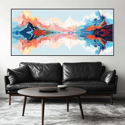 Malen Nach Zahlen Aquarell Malen Nach Zahlen Erwachsene Landschaft, 130 X 65 cm XXL Groß Acrylfarben Ölgemälde, DIY Malen Nach Zahlen Kinder Anfänger Set Bastelset für Wand Dekor (Ohne Rahmen) -H465 von Kggyele