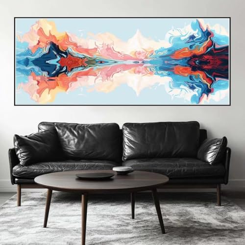 Malen Nach Zahlen Aquarell Malen Nach Zahlen Erwachsene Landschaft, 75 X 30 cm XXL Groß Acrylfarben Ölgemälde, DIY Malen Nach Zahlen Kinder Anfänger Set Bastelset für Wand Dekor (Ohne Rahmen) -H465 von Kggyele