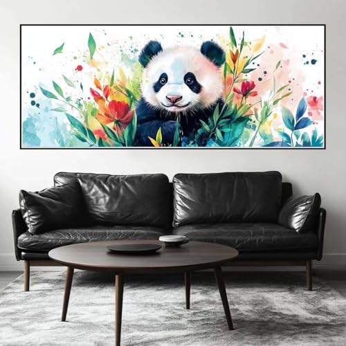 Malen Nach Zahlen Aquarell Malen Nach Zahlen Erwachsene Panda, 75 X 30 cm XXL Groß Acrylfarben Ölgemälde, DIY Malen Nach Zahlen Kinder Anfänger Paint by Numbers Set für Wand Dekor (Ohne Rahmen) -H416 von Kggyele