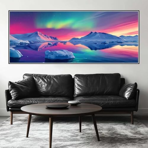 Malen Nach Zahlen Aurora Malen Nach Zahlen Erwachsene Landschaft, 100 X 40 cm XXL Groß Acrylfarben Ölgemälde, DIY Malen Nach Zahlen Kinder Anfänger Set Bastelset für Wand Dekor (Ohne Rahmen) -H397 von Kggyele