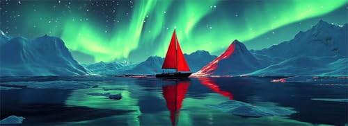 Malen Nach Zahlen Aurora Malen Nach Zahlen Erwachsene Schiff, 45x135 cm XXL Groß Acrylfarben Ölgemälde, DIY Malen Nach Zahlen Kinder Anfänger Paint by Numbers Set für Wand Dekor (Ohne Rahmen) -H854 von Kggyele