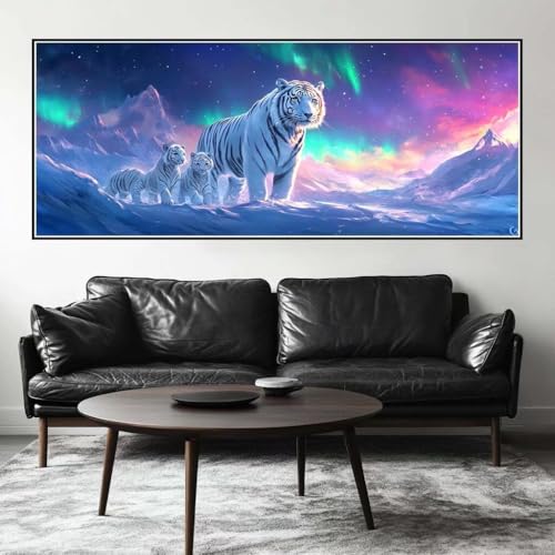 Malen Nach Zahlen Aurora Malen Nach Zahlen Erwachsene Tiger, 250 X 100 cm XXL Groß Acrylfarben Ölgemälde, DIY Malen Nach Zahlen Kinder Anfänger Paint by Numbers Set für Wand Dekor (Ohne Rahmen) -H295 von Kggyele