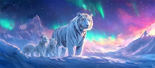 Malen Nach Zahlen Aurora Malen Nach Zahlen Erwachsene Tiger, 70 X 35 cm XXL Groß Acrylfarben Ölgemälde, DIY Malen Nach Zahlen Kinder Anfänger Paint by Numbers Set für Wand Dekor (Ohne Rahmen) -H295 von Kggyele