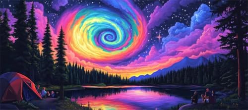 Malen Nach Zahlen Aurora Malen Nach Zahlen Erwachsene Wald, 130 X 65 cm XXL Groß Acrylfarben Ölgemälde, DIY Malen Nach Zahlen Kinder Anfänger Paint by Numbers Set für Wand Dekor (Ohne Rahmen) -H275 von Kggyele